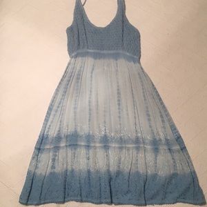 Light blue tie-dye beach cover up